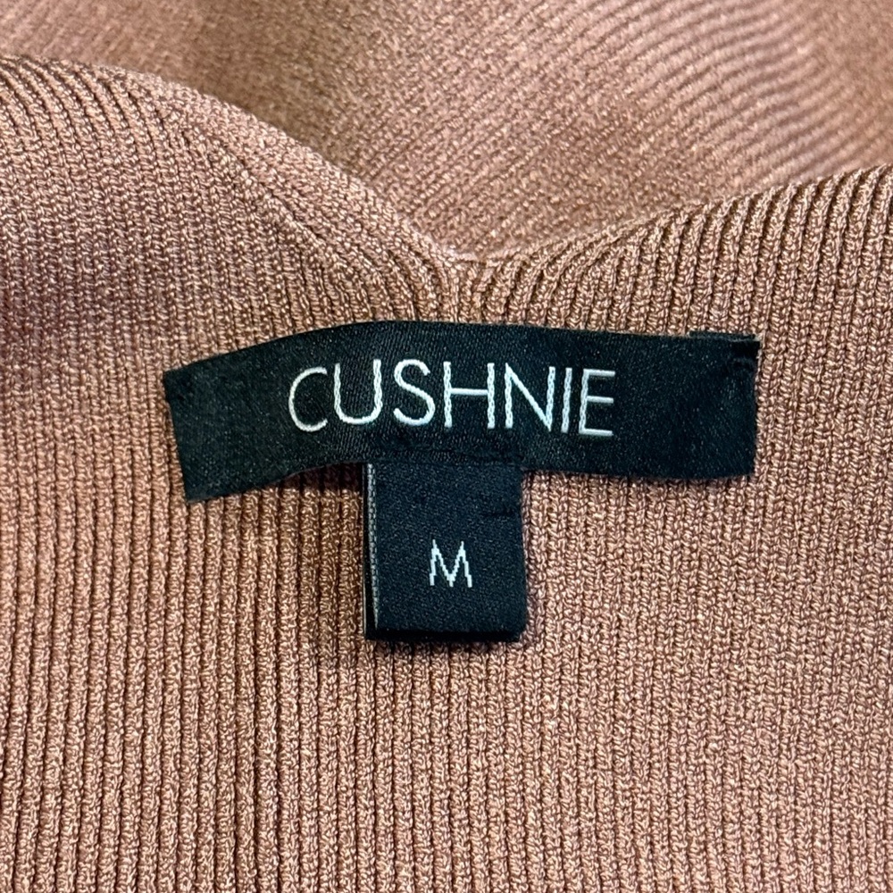 New Cushnie Sleeveless V Neck Knit Dress with Lace Detail-Size Medium-Rose Gold - Picture 10 of 16